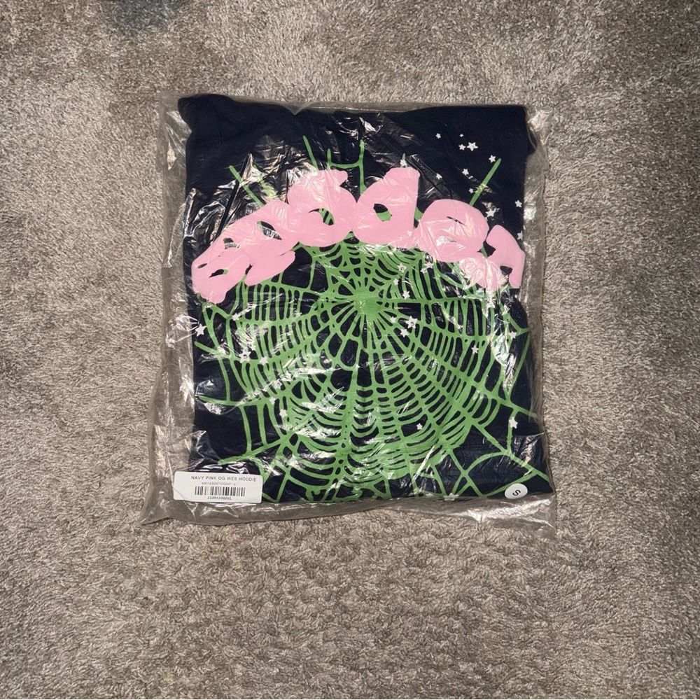 Men's Graphic Sweater - Black with Green and Pink Design